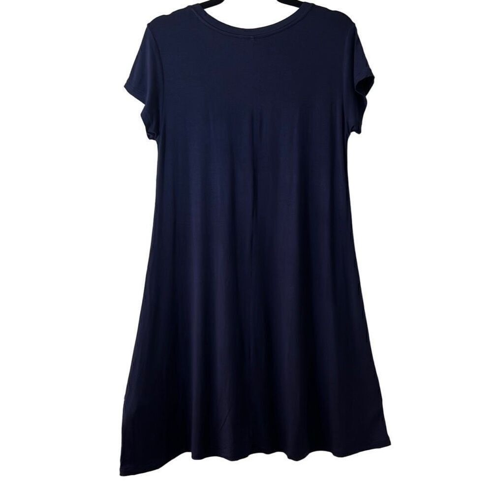 Mix by 41Hawthorn navy single pocket soft short sleeve swing dress M - Picture 3 of 8